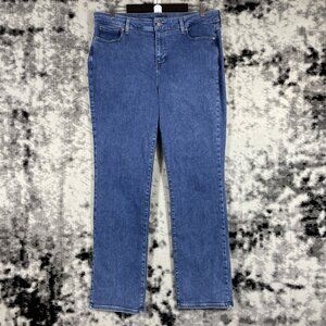 NYDJ Marilyn Straight Jeans Womens Size 16 Blue Straight‎ Stretch Comfort Casual